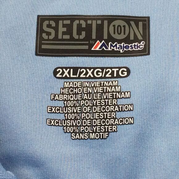 Majestic Section 101 Polo Shirt Men's Sz 2XL NCAA UNC Tar Heels Athleisure Golf - Picture 2 of 10